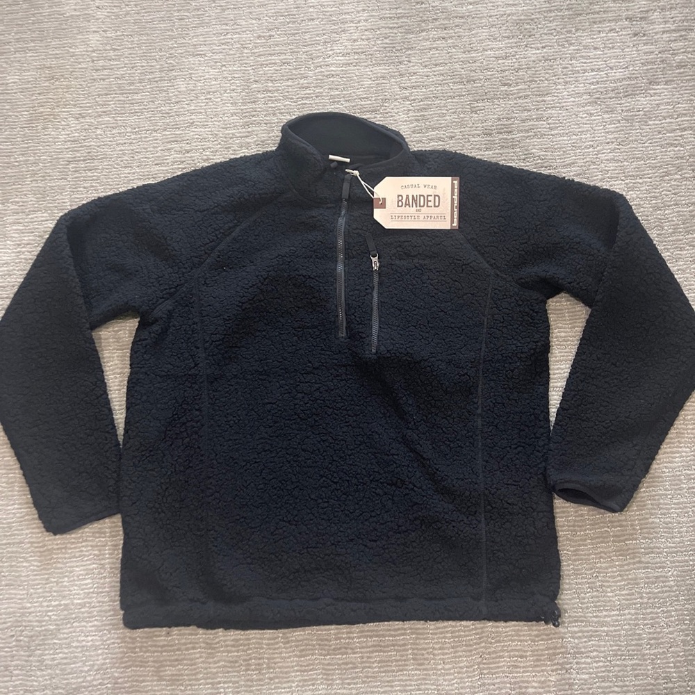 NEW BANDED Copper Canyon Fleece Half ZIP JACKET Large B1230012 Front Pocket